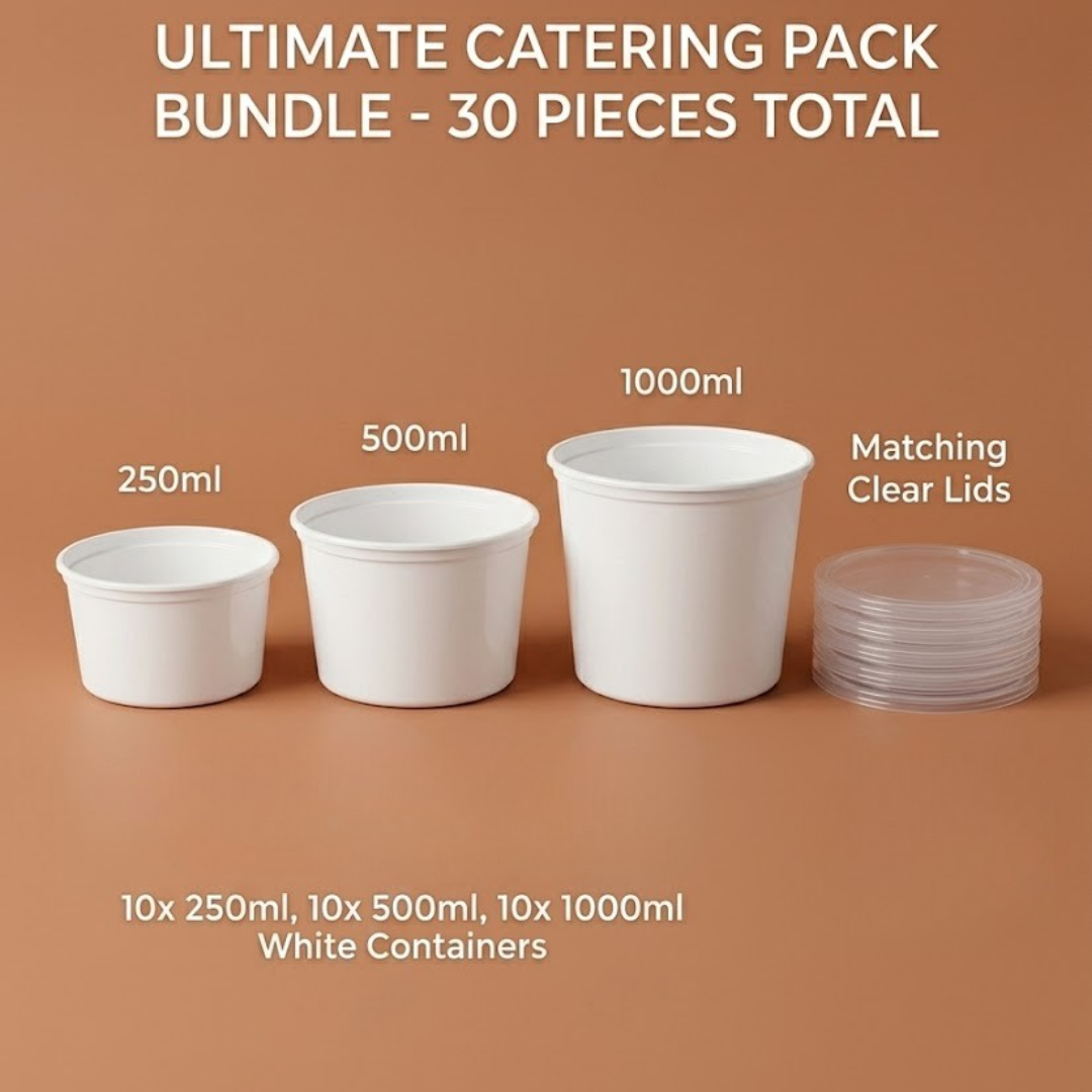 Fridge Organisation Set – 250ml 500ml 1000ml White Round Plastic Containers | CliqBasket