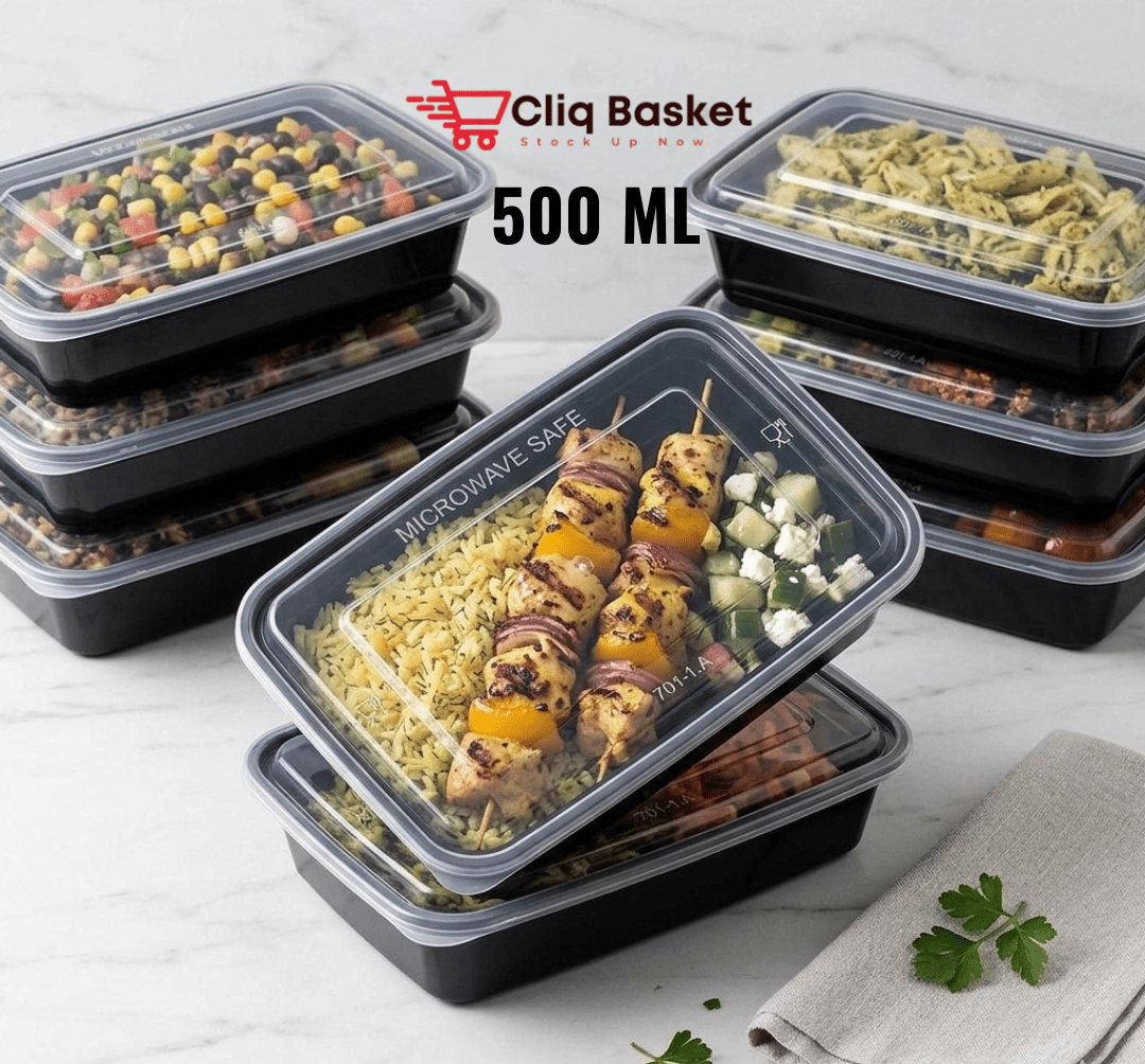 Plastic Food Container with lid Rectangle food box 25 pack