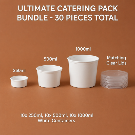 Fridge Organisation Set – 250ml 500ml 1000ml White Round Plastic Containers | CliqBasket
