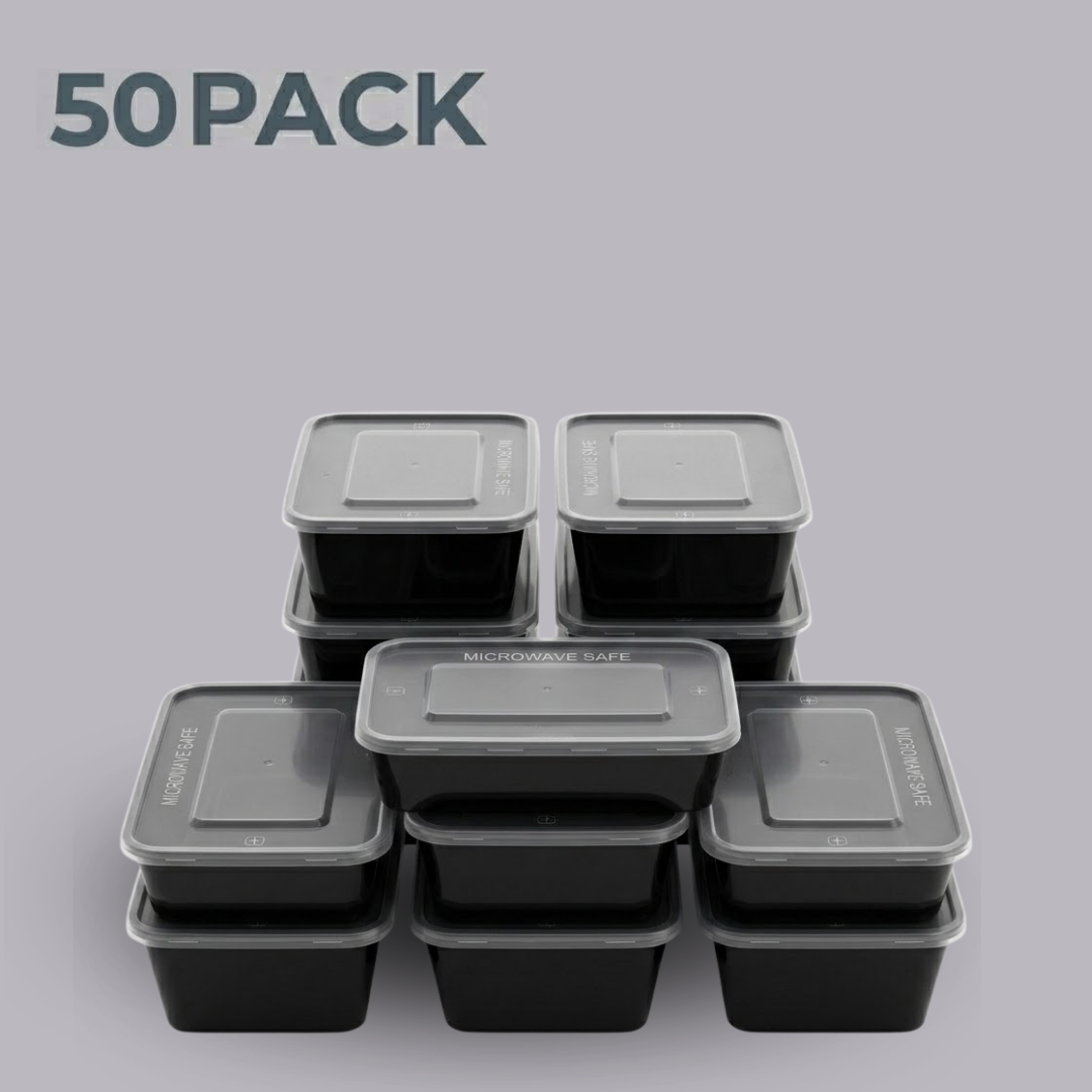 1000ml  Black Rectangle Container