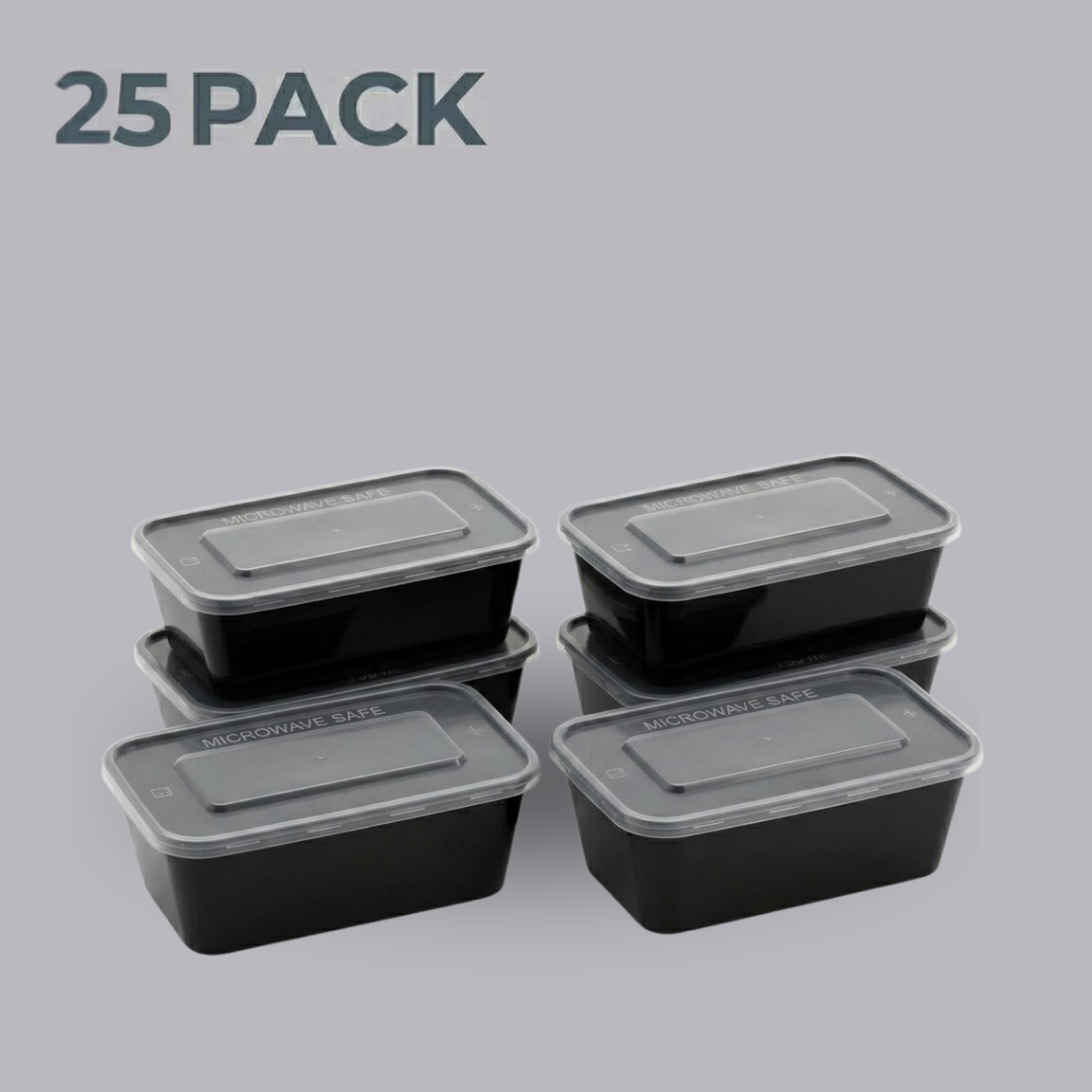 1000ml  Black Rectangle Container