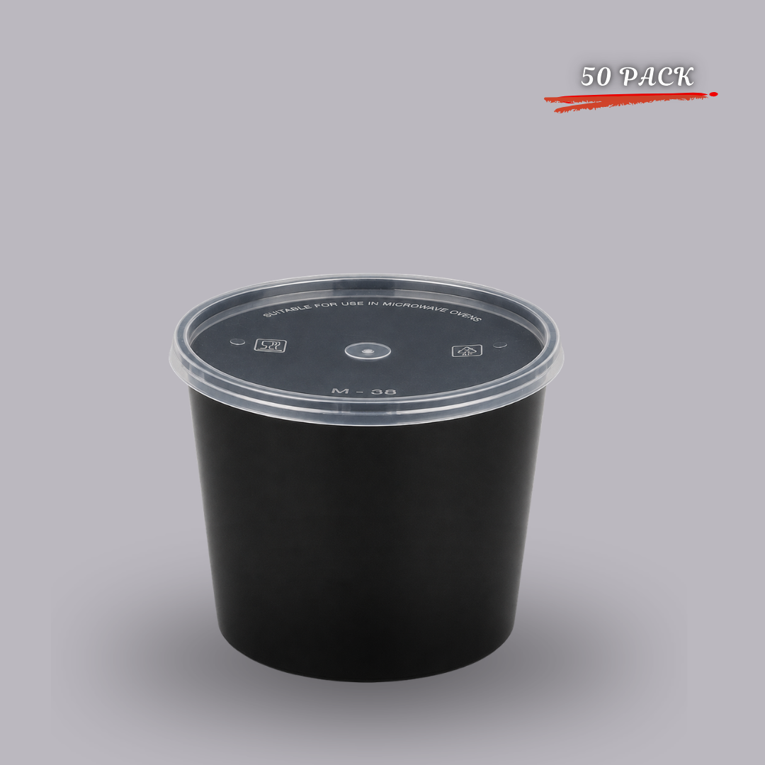 1000 ML White Food Containers with Lids – Reusable, 50-Pack