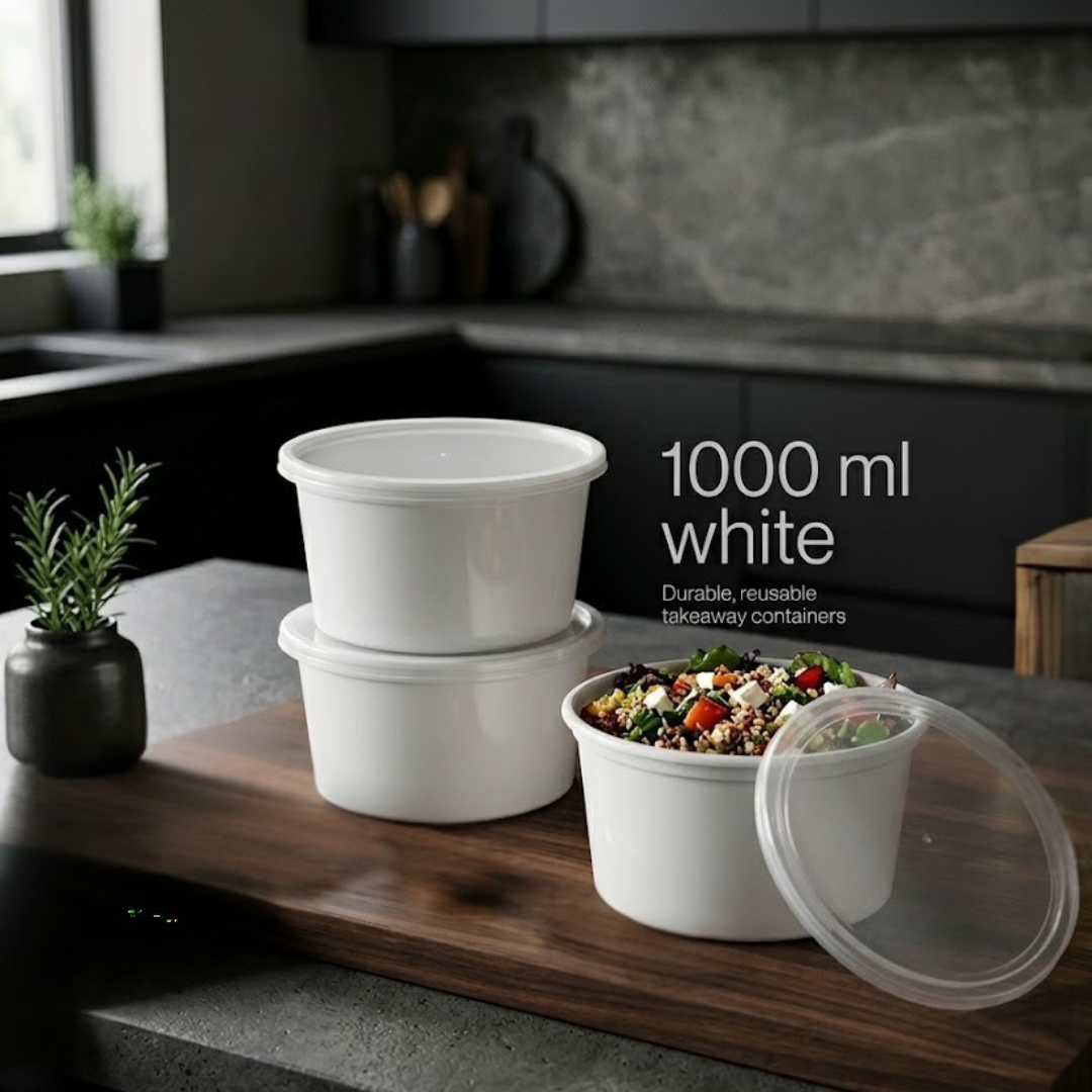 1000ml Round Food Containers Dispossible