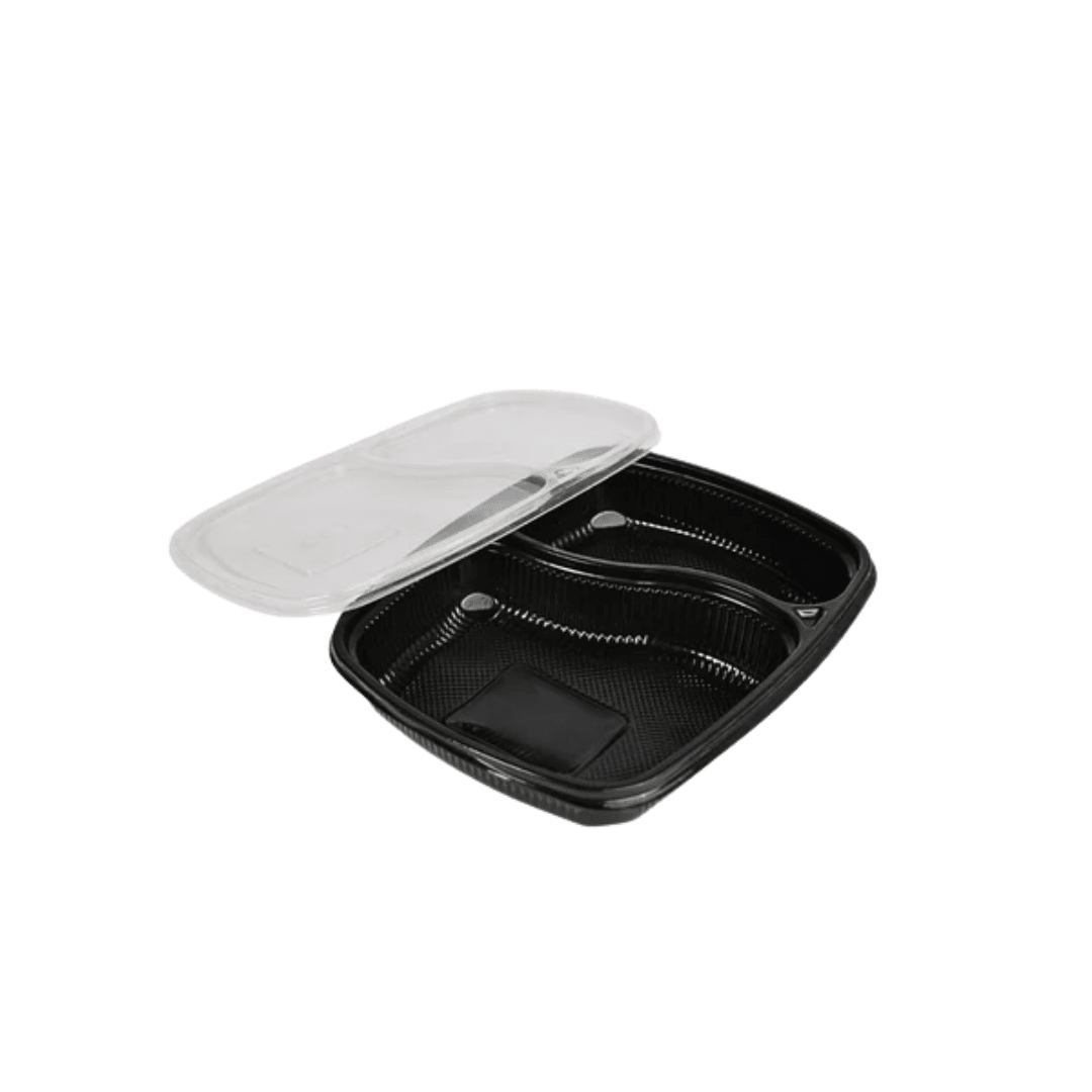 cliqbasket-2-compartment-plastic-meal-container-black
