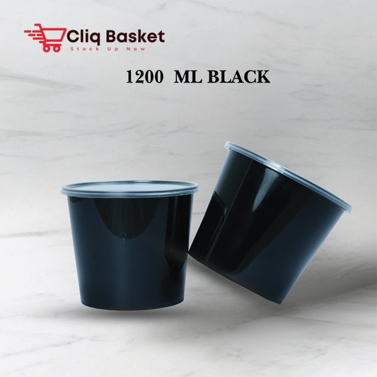 Round black food storage box - Lifestyle