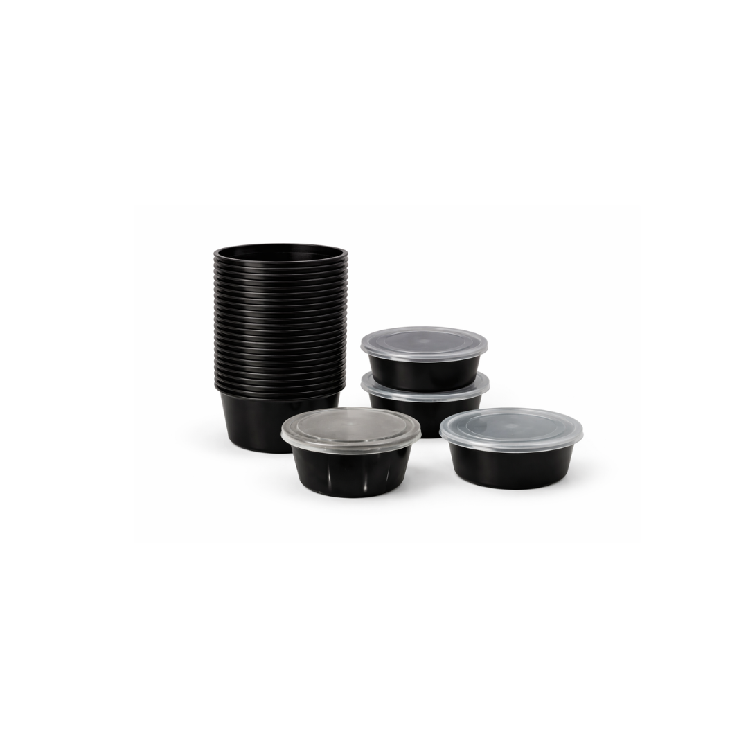 cliqbasket-500gm-round-plastic-container-black-set-20