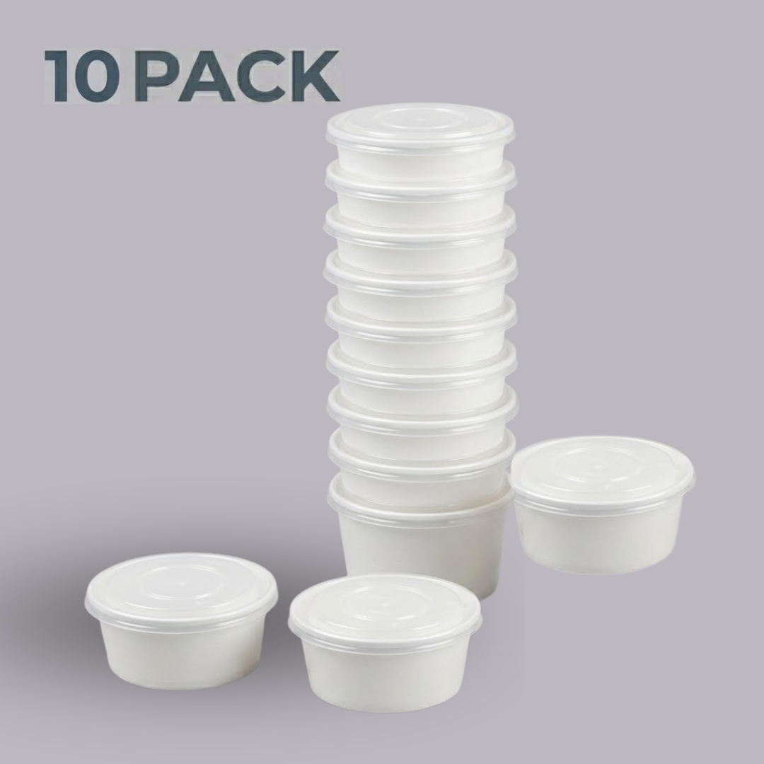 Food Container Round Black 250ml 25pc
