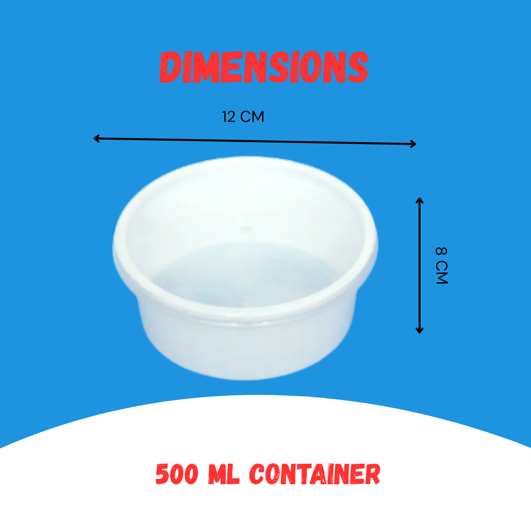 Disposable Plastic container– 500ml White Containers Set of 10 | CliqBasket