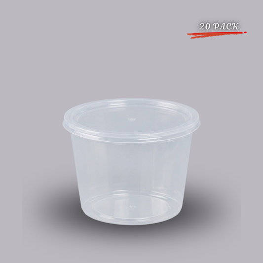 CliqBasket 500 ML Containers with Lids – Round & Reusable, 20-Pack