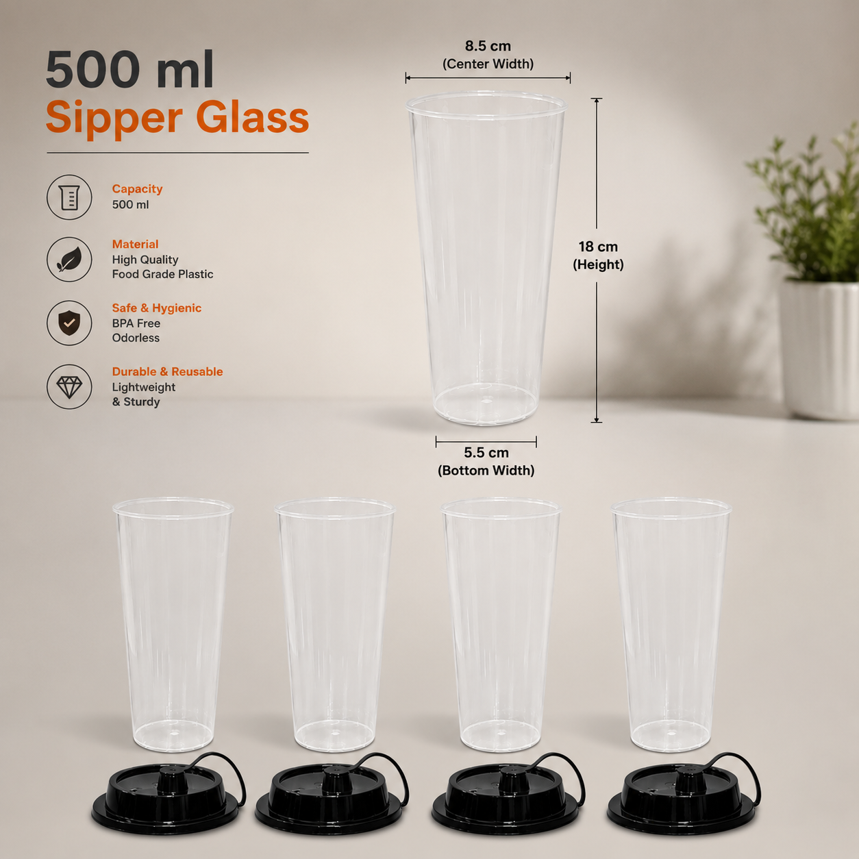 Transparent Sipper Bottle 300ml Multi