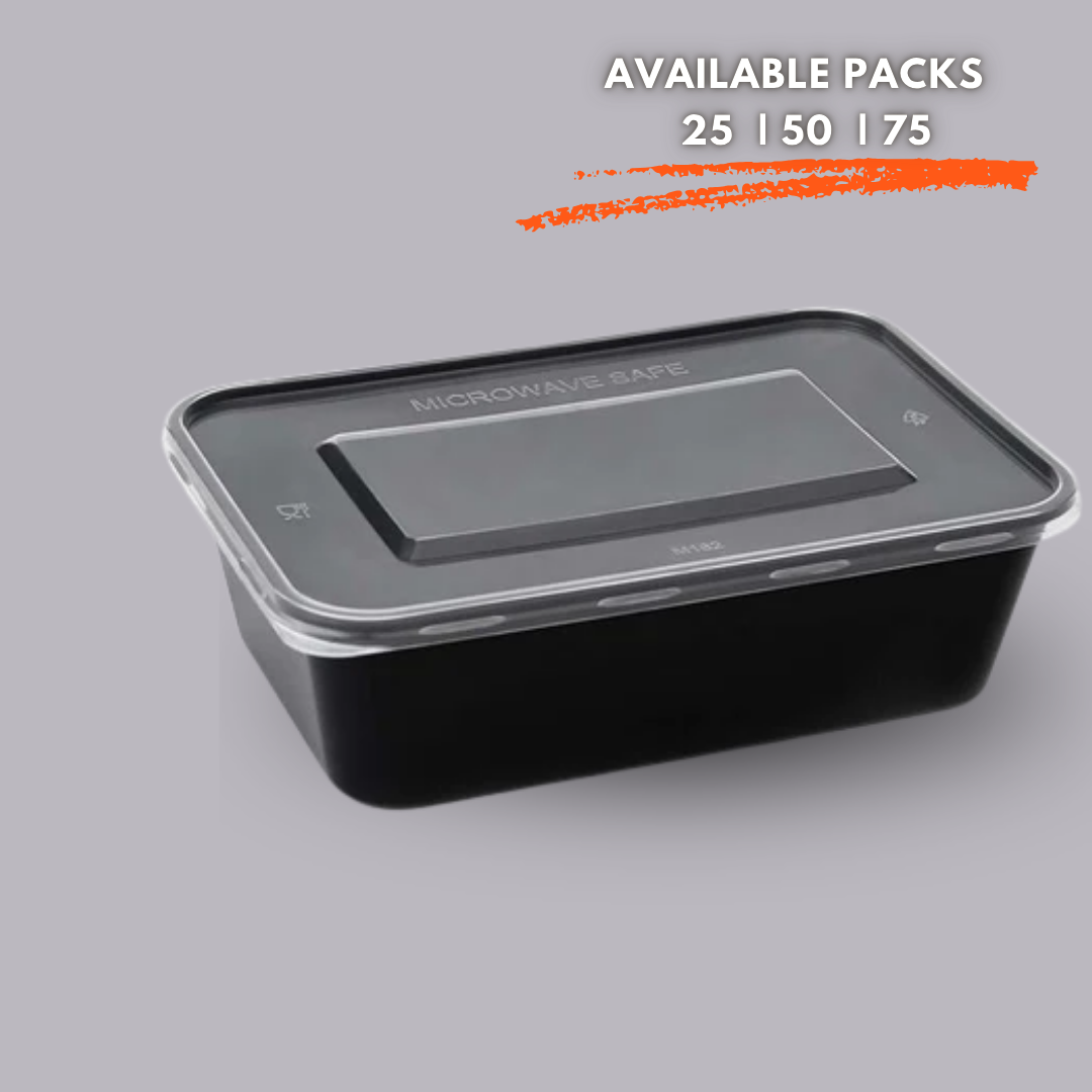 650ml Black Rectangle Container