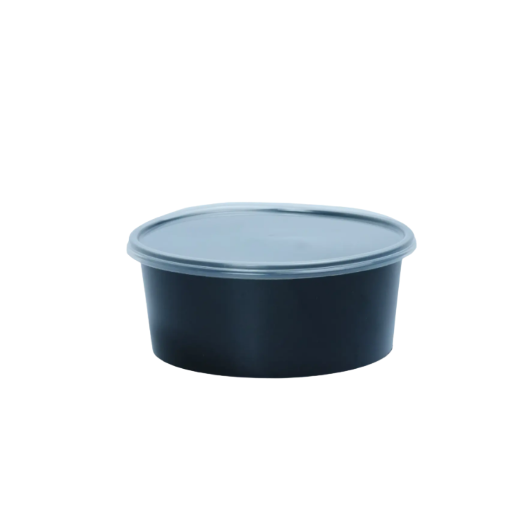 CliqBasket 750 ML Black Plastic Food Storage Containers with Lids – Reusable, 10-Pack