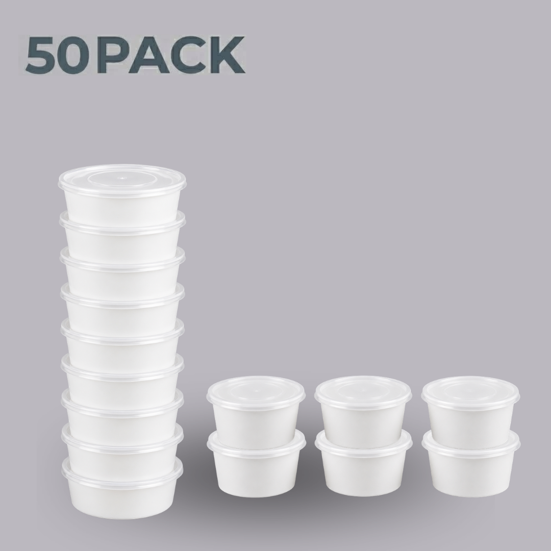 Black Round Container 750ml (Pack of 50)