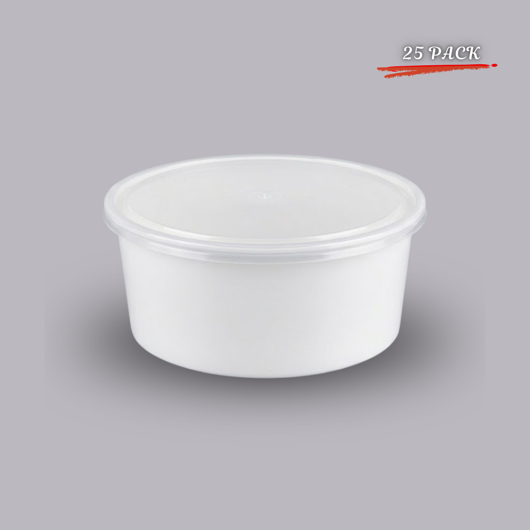 CliqBasket 750 ML Black Plastic Food Storage Containers with Lids – Reusable, 25 -Pack