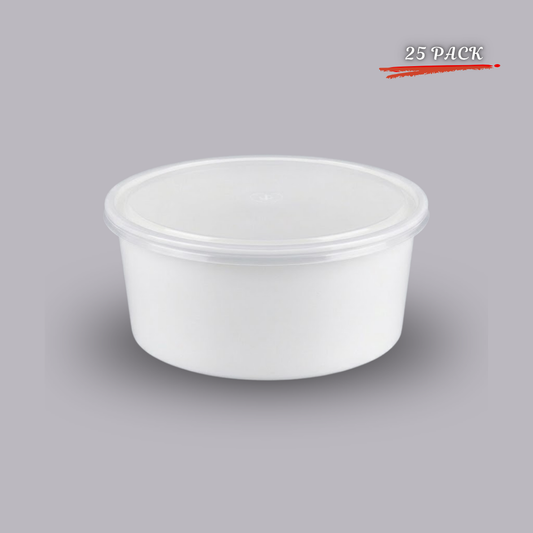 CliqBasket 750 ML Black Plastic Food Storage Containers with Lids – Reusable, 25 -Pack