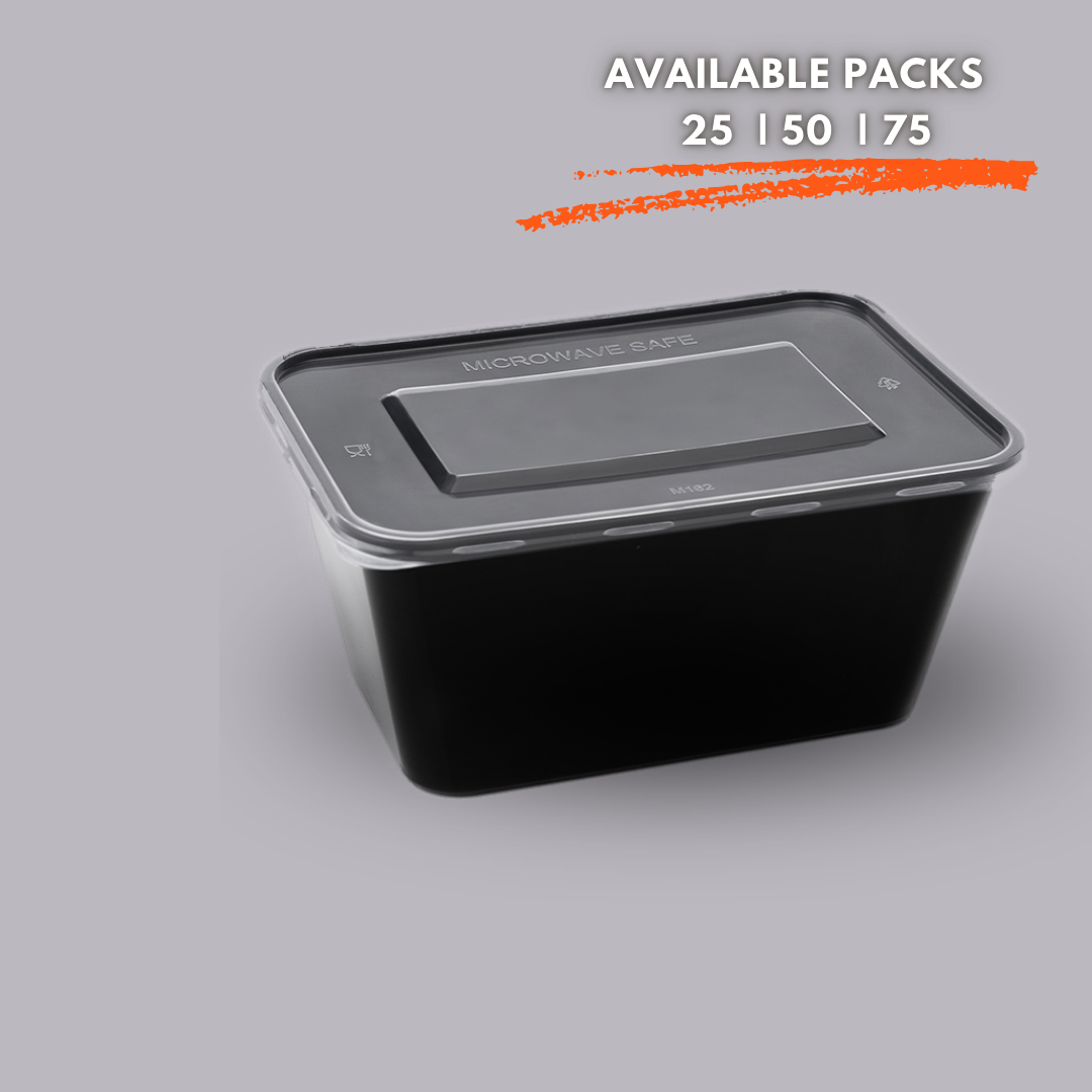 1000ml  Black Rectangle Container