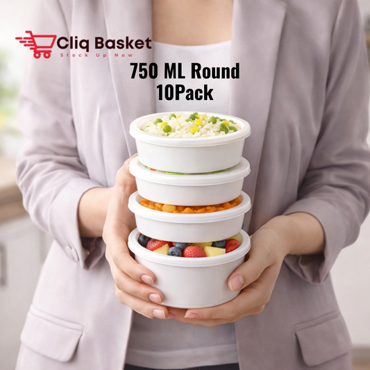 White plastic food storage containers 