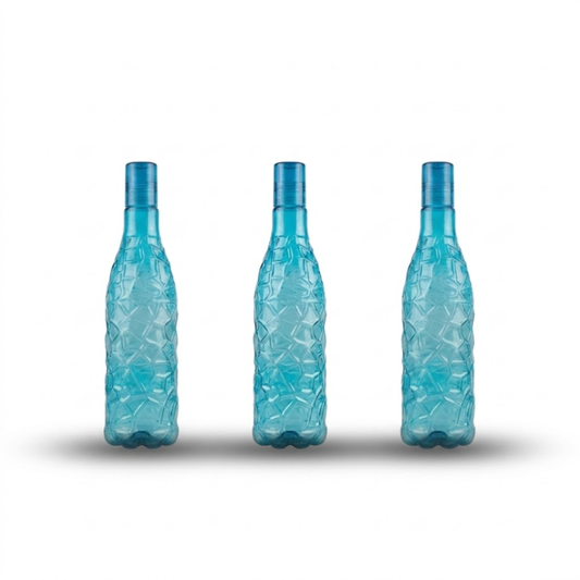 blue plastic water bottle 3 pack 1000 ml strong reusable bottles for home use in India