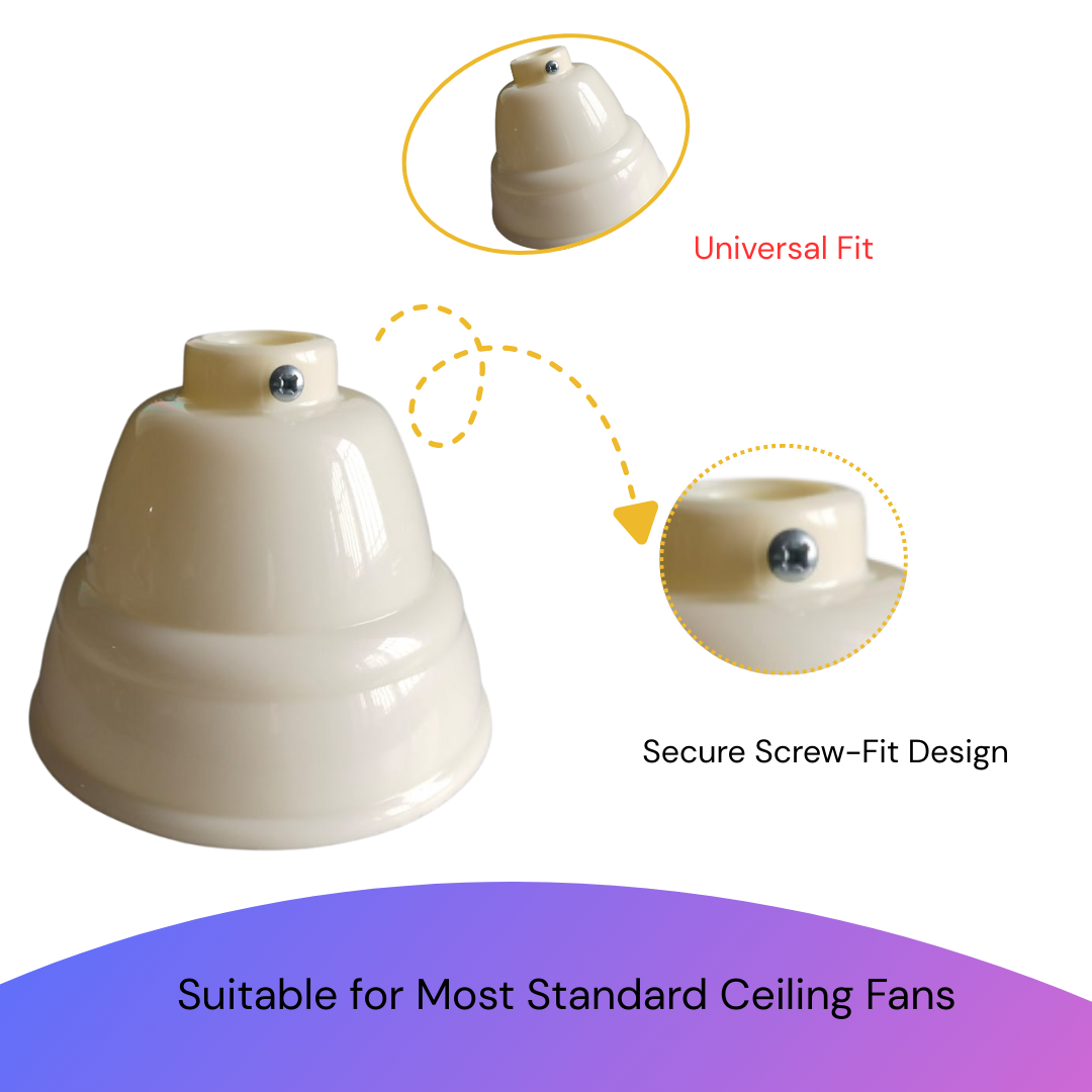 Ivory plastic small ceiling fan canopy cover by CliqBasket
