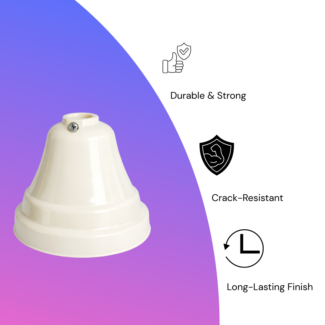 CliqBasket White Ceiling Fan Canopy Cover – Fan Wiring Cover BIG (Pack of 2)