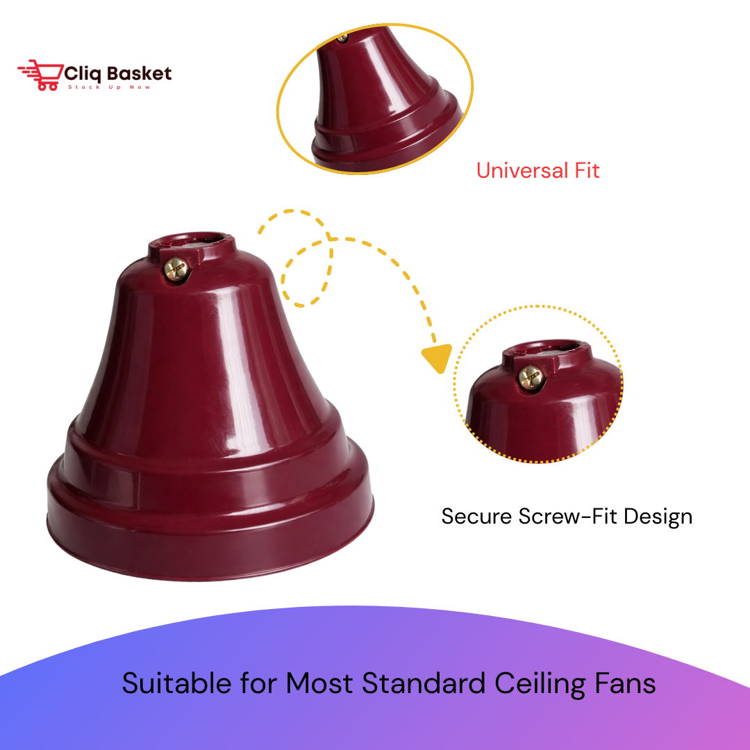 CliqBasket Brown Ceiling Fan Canopy Cover Big – Durable Fan Cover Pack of 2