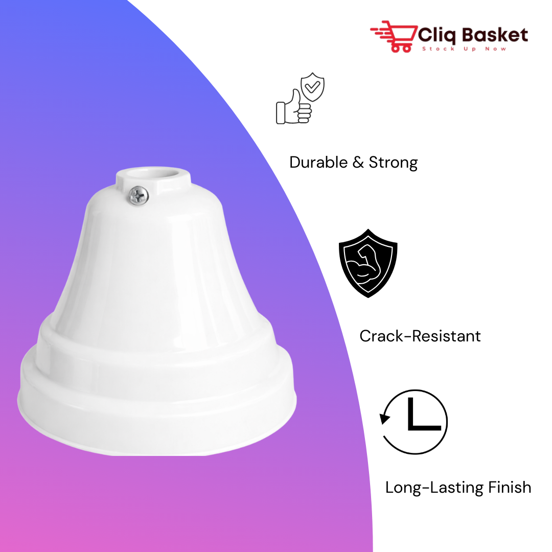 CliqBasket White Ceiling Fan Canopy Cover – Big Size Safety Fan Cover (Pack of 2)