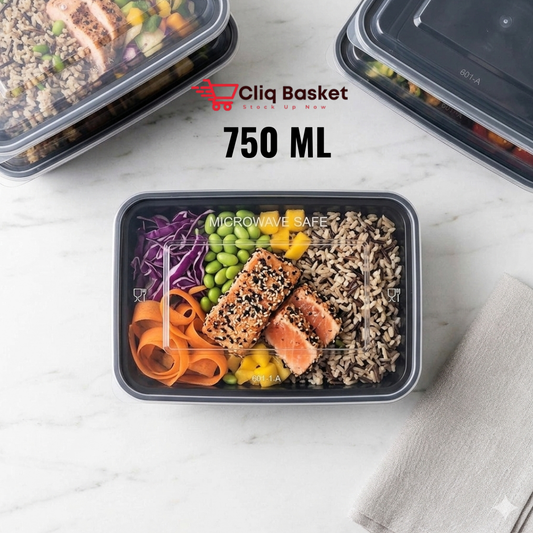 Rectangular Plastic Food Container with closed lid .