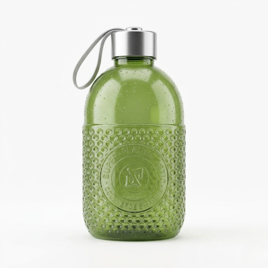 Green 1000 ml Plastic Water Bottle Set of 2 – Durable & Lightweight PET Bottles