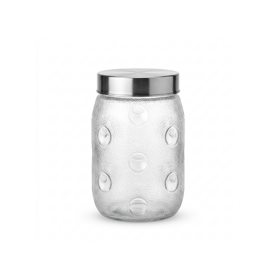 1500ml PET storage jar with steel lid large kitchen container for food storage transparent plastic jar