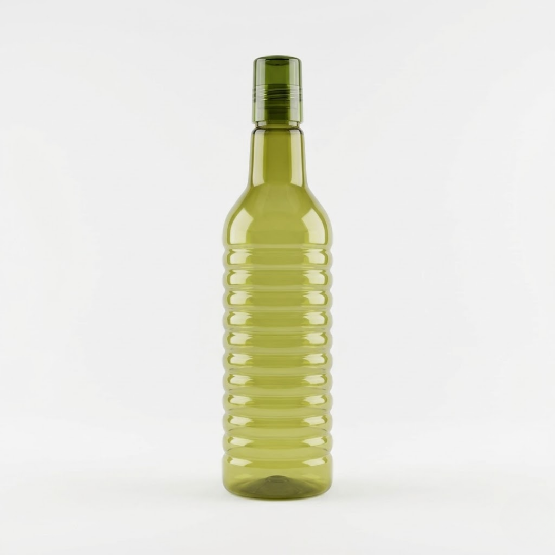 green 1 litre plastic water bottles set of 3 reusable bottles with sturdy cap for home and kitchen organization