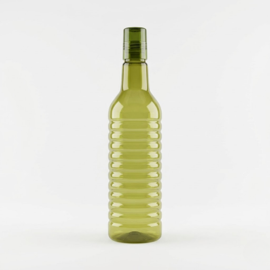 green 1 litre plastic water bottles set of 3 reusable bottles with sturdy cap for home and kitchen organization