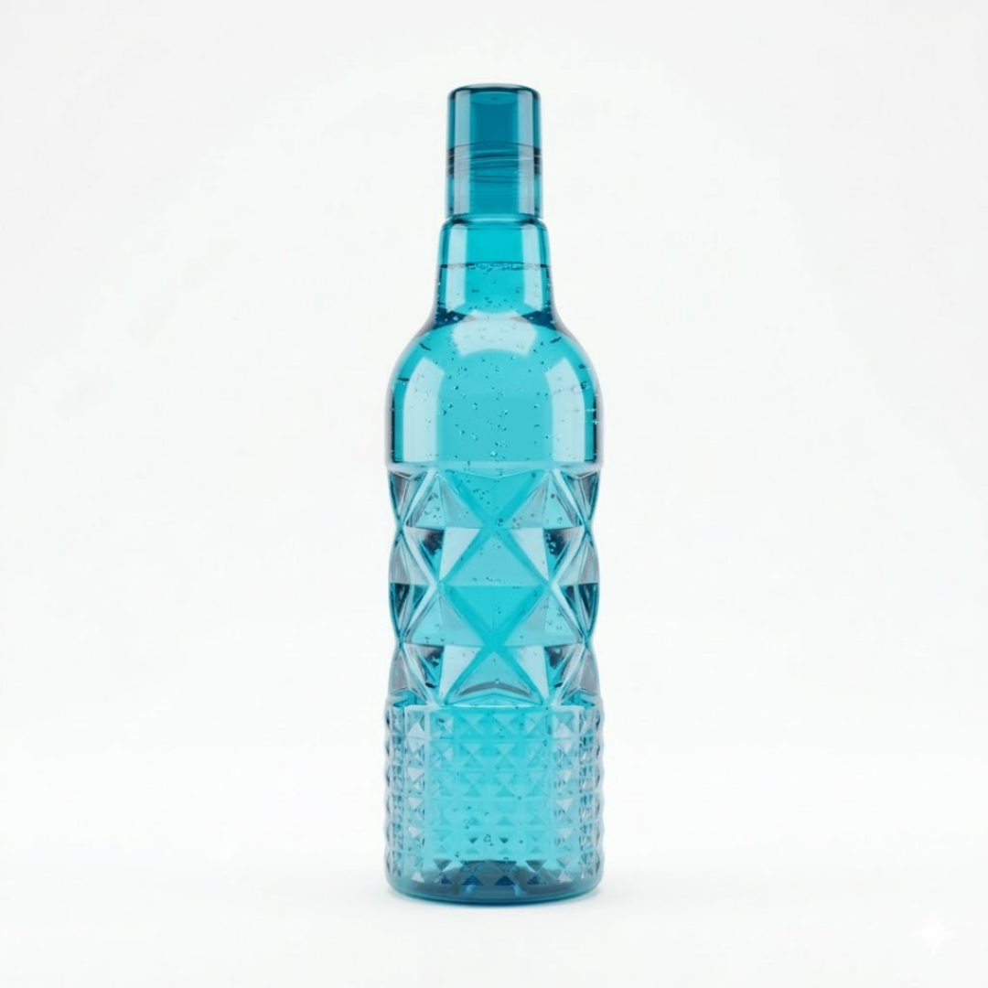 plastic fridge water bottle 3 pack blue 1 litre reusable storage bottles for home use