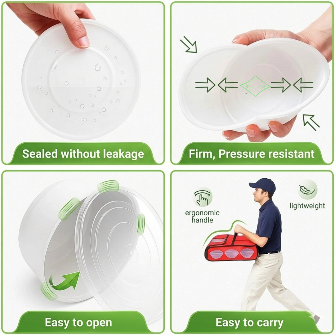 Disposable Plastic container– 500ml White Containers Set of 10 | CliqBasket