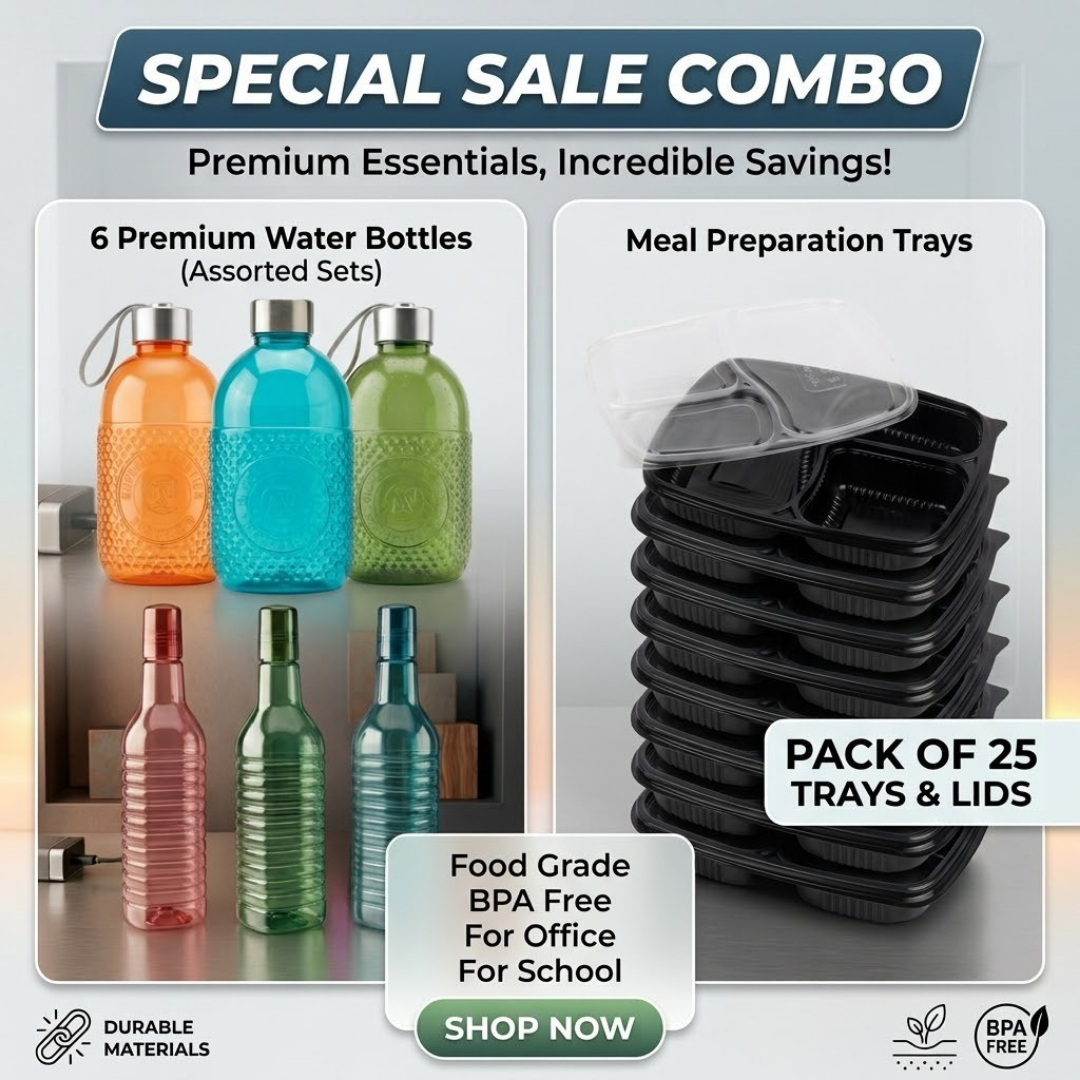 Lunch Complete Carry Pack | Water Bottles & Meal Trays