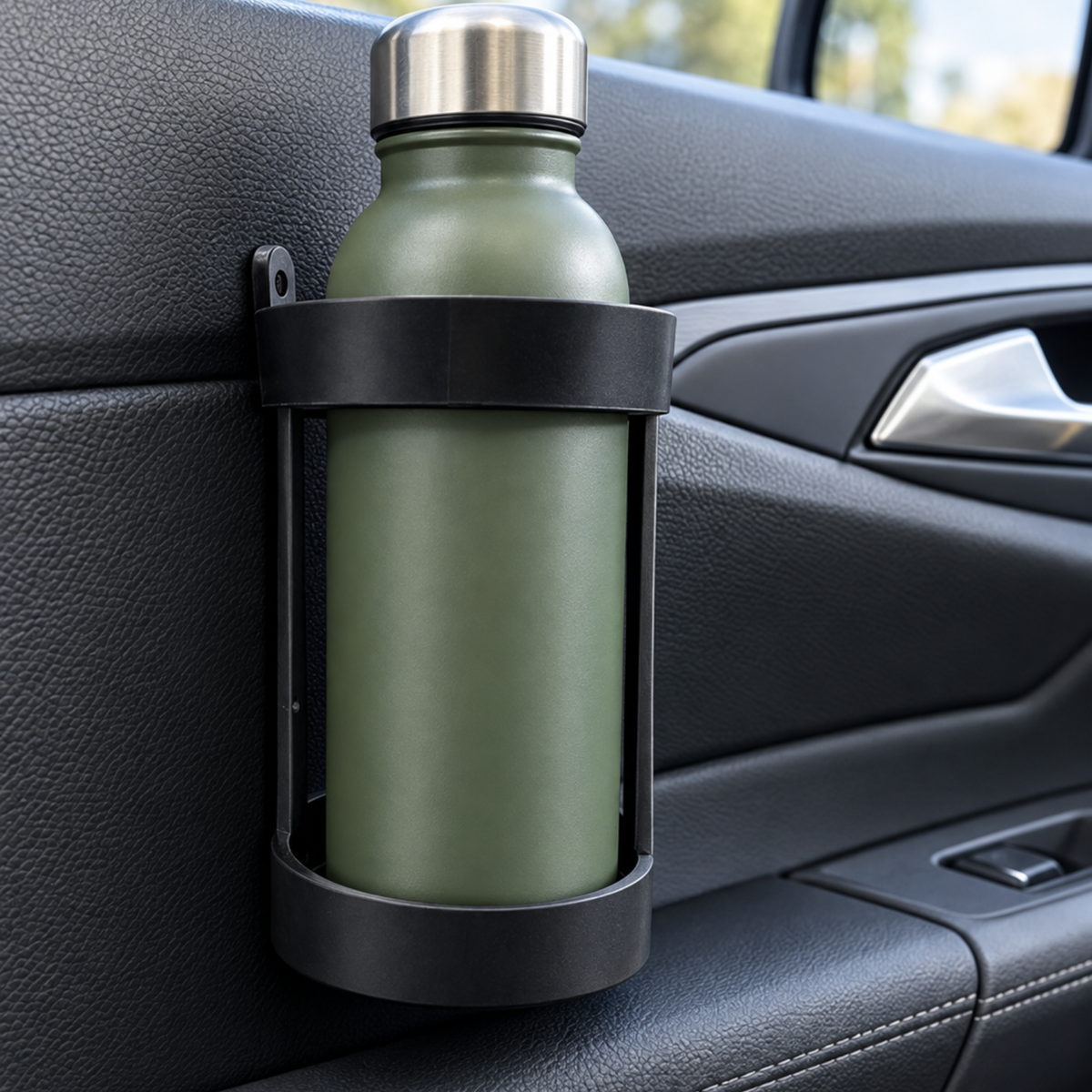 Universal Water Bottle Holder for Car & Bike – Durable Black Plastic Bottle Cage