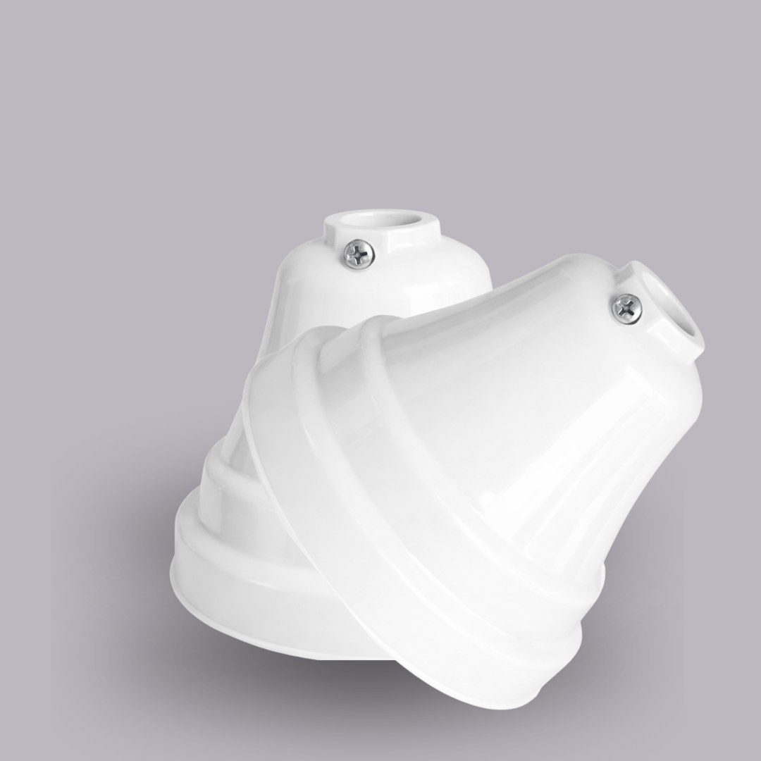White Ceiling Fan Canopy - Big - 2pc